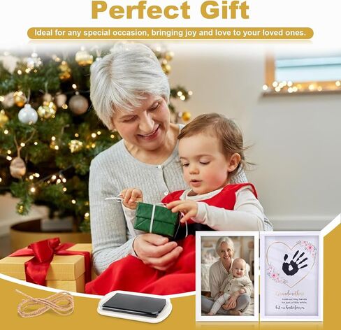 Nabance Family Handprint Kit, DIY Handmade Keepsake Wooden Frame, Mom Christmas Gifts, Baby Hand and Footprint Kit, Unique Gifts for Mom Mother's Day Birthday Christmas, Family Keepsake Frame in Saudi Arabia
