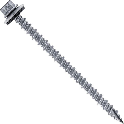 #10 Metal ROOFING SCREWS: (250) 10 x 3" Galvanized Hex Head Sheet Metal Roof Screw. Self starting metal to wood siding screws. EPDM washer. No Paint in Saudi Arabia