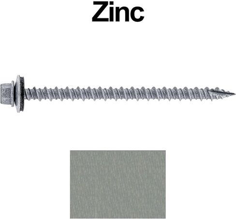 #10 Metal ROOFING SCREWS: (250) 10 x 3" Galvanized Hex Head Sheet Metal Roof Screw. Self starting metal to wood siding screws. EPDM washer. No Paint in Saudi Arabia