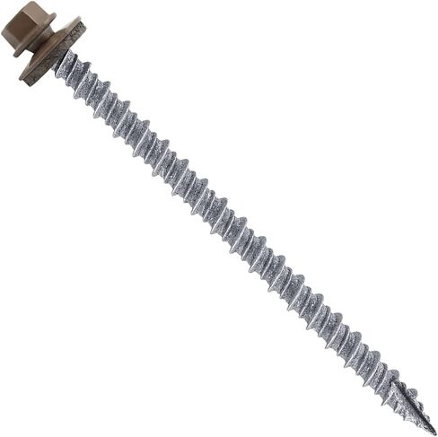 #10 Metal ROOFING SCREWS: (250) 10 x 3" Galvanized Hex Head Sheet Metal Roof Screw. Self starting metal to wood siding screws. EPDM washer. No Paint in Saudi Arabia
