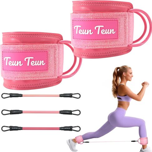 Glitter Ankle Straps for Cable Machine, Glute Kickback Ankle Straps for Women, Cable Attachments for Gym, Ankle Cable Straps for Booty Workout, Leg Extension and Hip Abductors in Saudi Arabia