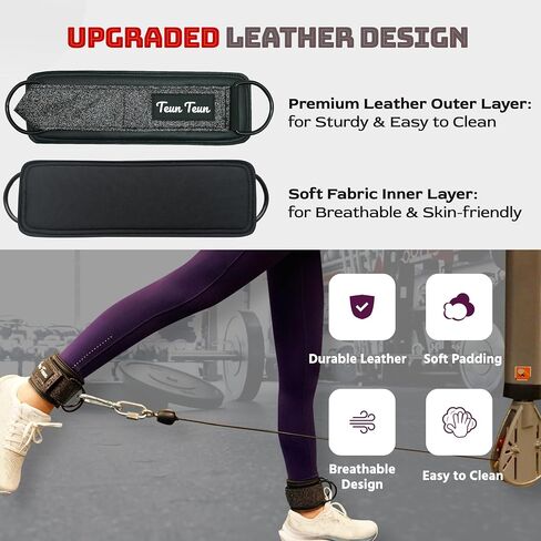 Glitter Ankle Straps for Cable Machine, Glute Kickback Ankle Straps for Women, Cable Attachments for Gym, Ankle Cable Straps for Booty Workout, Leg Extension and Hip Abductors in Saudi Arabia