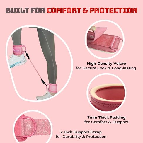 Glitter Ankle Straps for Cable Machine, Glute Kickback Ankle Straps for Women, Cable Attachments for Gym, Ankle Cable Straps for Booty Workout, Leg Extension and Hip Abductors in Saudi Arabia