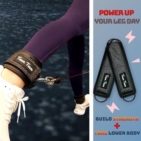 Glitter Ankle Straps for Cable Machine, Glute Kickback Ankle Straps for Women, Cable Attachments for Gym, Ankle Cable Straps for Booty Workout, Leg Extension and Hip Abductors in Saudi Arabia