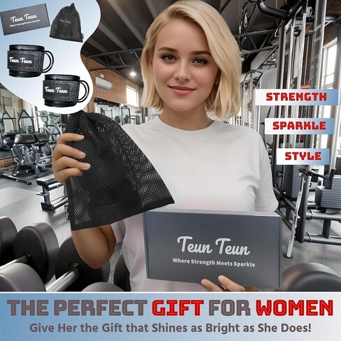 Glitter Ankle Straps for Cable Machine, Glute Kickback Ankle Straps for Women, Cable Attachments for Gym, Ankle Cable Straps for Booty Workout, Leg Extension and Hip Abductors in Saudi Arabia