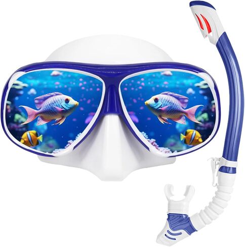 Nearsighted Snorkel Gear, Dry Snorkel Set for Adult Youth, Short-sighted Anti Fog Diving Mask & Full Dry Top Silicone Snorkel for Scuba Diving, Snorkeling, Freediving in Saudi Arabia
