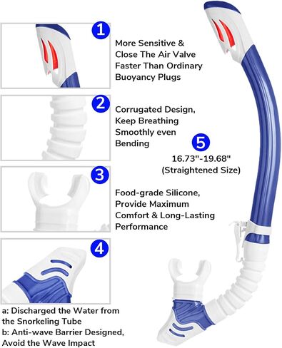 Nearsighted Snorkel Gear, Dry Snorkel Set for Adult Youth, Short-sighted Anti Fog Diving Mask & Full Dry Top Silicone Snorkel for Scuba Diving, Snorkeling, Freediving in Saudi Arabia