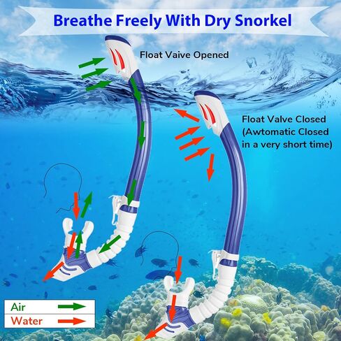 Nearsighted Snorkel Gear, Dry Snorkel Set for Adult Youth, Short-sighted Anti Fog Diving Mask & Full Dry Top Silicone Snorkel for Scuba Diving, Snorkeling, Freediving in Saudi Arabia