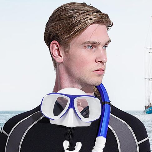 Nearsighted Snorkel Gear, Dry Snorkel Set for Adult Youth, Short-sighted Anti Fog Diving Mask & Full Dry Top Silicone Snorkel for Scuba Diving, Snorkeling, Freediving in Saudi Arabia
