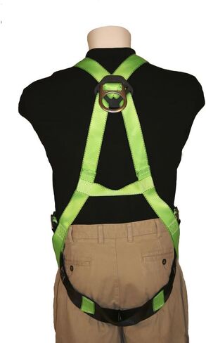 Peakworks, Universal Fit Full Body Safety Harness, Hi Vis Green, 5-Point Adjustment, OSHA Compliant in Kuwait