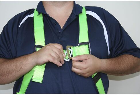 Peakworks, Universal Fit Full Body Safety Harness, Hi Vis Green, 5-Point Adjustment, OSHA Compliant in Kuwait