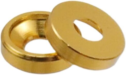 M3 20Pcs Finishing Countersunk Washers, Anodized Aluminum Alloy, Head Washers Gaskets Cup Shim,Yellow Gold in Kuwait