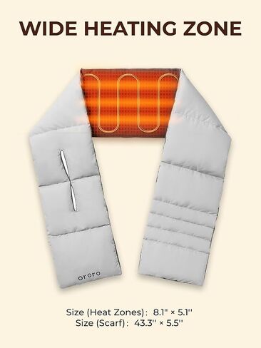 سترة ORORO النسائية ذات 4 مناطق دافئة (أسود، صغير) ووشاح ساخن (43 بوصة) in Kuwait