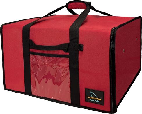OujiuShark Insulated Pizza Bags for Delivery, 20in x 20in x 12in, Commercial Pizza Warmer Bag, Large Pizza Carrier for Hot and Cold Food (Black) in Saudi Arabia