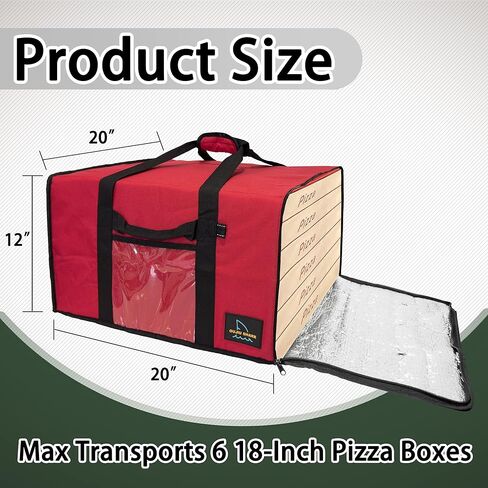 OujiuShark Insulated Pizza Bags for Delivery, 20in x 20in x 12in, Commercial Pizza Warmer Bag, Large Pizza Carrier for Hot and Cold Food (Black) in Saudi Arabia