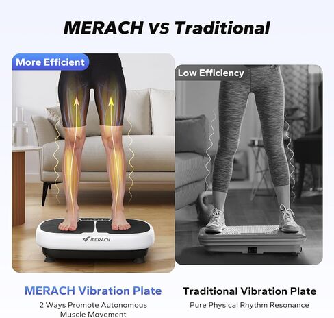 MERACH Vibration Plate Exercise Machine, Vibration Plate for Lymphatic Drainage, Vibrating Plate Exercise Machine for Weight Loss, Workout Equipment for Women Men in Saudi Arabia