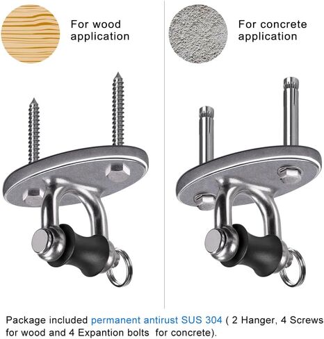 SELEWARE Ceiling Mount Heavy Bag Hanger, Silent Stainless Steel Wall Anchor for Hanging Heavy Bag, Yoga Swing, Suspension Straps, Patio Swing in Saudi Arabia