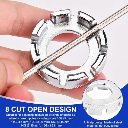 Saycker 13Pcs Bike Spoke Tool Wrench Tension Meter Set, Bike Indicator Meter Tensiometer with Wheel Repair Tool W/Valve Wrench/Spoke Wrench/Tire Lever/Hex/Socket Wrench for Bike Repair in Saudi Arabia