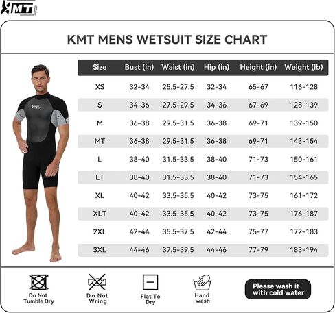 KMT Wetsuit for Men, 2mm Mens Shorty Wetsuits Back Zip Wet Suits in Kuwait