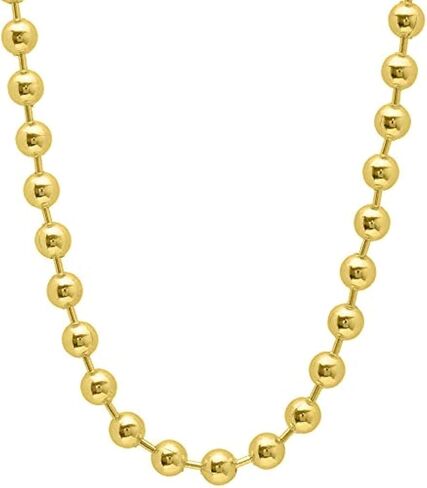 925 الفضة الاسترليني 1.5MM 2MM 3MM 4MM الفضة الخرزة الكرة سلسلة قلادة، 14K الذهب مطلي الفضة الاسترليني قلادة الخرزة، صنع في إيطاليا، الرجال والنساء مجوهرات اكسسوارات، مطرز 16-30 بوصة in Kuwait