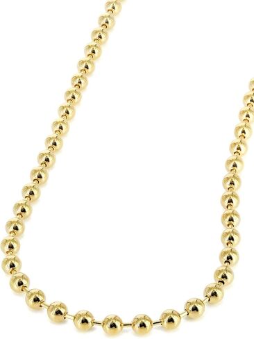 925 الفضة الاسترليني 1.5MM 2MM 3MM 4MM الفضة الخرزة الكرة سلسلة قلادة، 14K الذهب مطلي الفضة الاسترليني قلادة الخرزة، صنع في إيطاليا، الرجال والنساء مجوهرات اكسسوارات، مطرز 16-30 بوصة in Kuwait