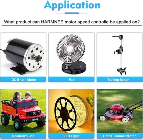 جهاز التحكم في سرعة محرك PWM DC، DC 10-55V / تصنيف 40A / Max 60A، شاشة LED وحدة تحكم في سرعة محرك DC بدون خطوات مع مقياس جهد قابل للتعديل ومفتاح عكسي للفرامل الأمامية in Kuwait