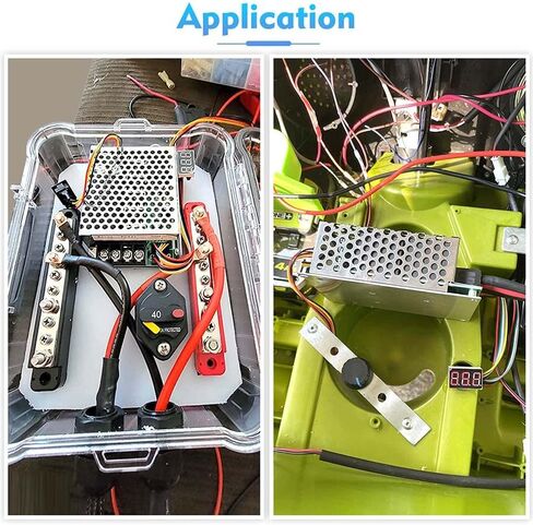 جهاز التحكم في سرعة محرك PWM DC، DC 10-55V / تصنيف 40A / Max 60A، شاشة LED وحدة تحكم في سرعة محرك DC بدون خطوات مع مقياس جهد قابل للتعديل ومفتاح عكسي للفرامل الأمامية in Kuwait