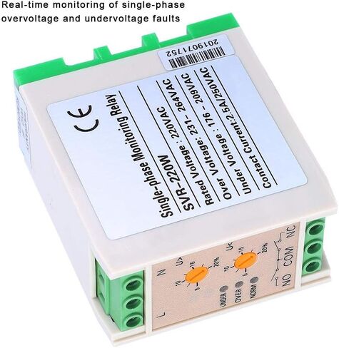220V Power Monitoring Relay，Adjustable Undervoltage/Overvoltage Range Single Phase Protector，Monophase Voltage Monitoring Relay in Saudi Arabia