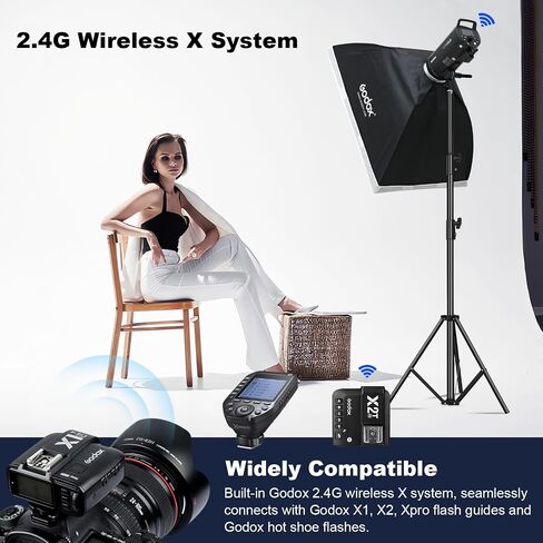 Godox DP400III Studio Flash 400W 5600K Bowens Mount Strobe Light with Standard Reflector 6 Colors Soft Cloth for Wedding Portrait Advertising Photography Studio Shooting (1pack DP400) in Saudi Arabia