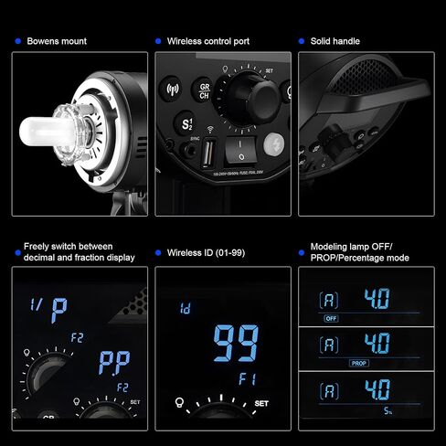 Godox DP400III Studio Flash 400W 5600K Bowens Mount Strobe Light with Standard Reflector 6 Colors Soft Cloth for Wedding Portrait Advertising Photography Studio Shooting (1pack DP400) in Saudi Arabia
