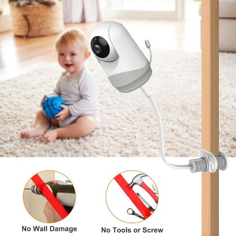 Baby Monitor Mount, Adjustable and Easy-to-Install Clip Mount Baby Monitor Stand, Compatible with VT302 Series and Most Baby Monitor Brands, No Tools or Wall Damage in Saudi Arabia