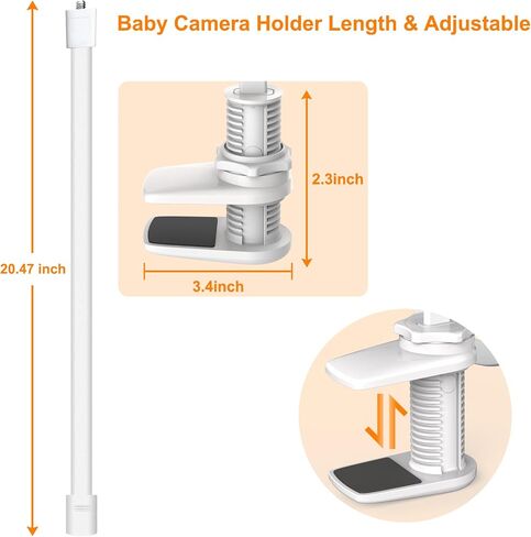 Baby Monitor Mount, Adjustable and Easy-to-Install Clip Mount Baby Monitor Stand, Compatible with VT302 Series and Most Baby Monitor Brands, No Tools or Wall Damage in Saudi Arabia