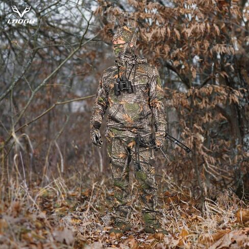 LOOGU Hunting Hoodies for Men Fleece Lining Performance Insulation Pullover Camo Hoodie in Kuwait