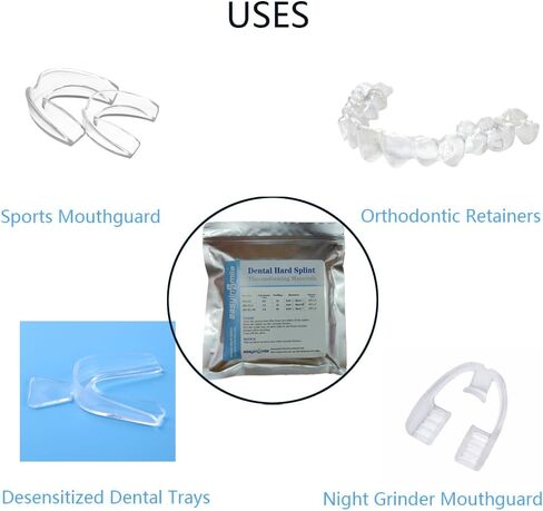 Dental Hard Splint 10 pcs Vacuum Forming Splint 2.0MM Lab Orthodontic Splint Thermoforming Material for Vacuum Forming Machine (2.0MM) in Kuwait