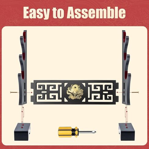 Loong Sword Stand 1-Tier Padded Hook Katana Stand Holder Display Hanger for Tanto Rapier Light Saber Samurai Cosplay Blade Tanjirou Demon Slayer Weapon Display Stand (1-Tier) in Kuwait