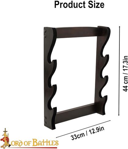 Lord of Battles Medieval Solid Wood Single Tier Sword Display Stand / Sword Holder / Gladiator Sword Display / Katana Sword Holder | Handcrafted from Genuine Teak Wood (Single Tier) in Kuwait