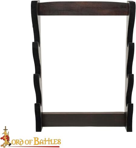 Lord of Battles Medieval Solid Wood Single Tier Sword Display Stand / Sword Holder / Gladiator Sword Display / Katana Sword Holder | Handcrafted from Genuine Teak Wood (Single Tier) in Kuwait