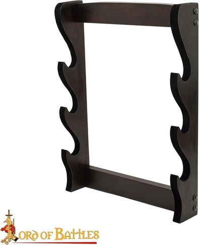 Lord of Battles Medieval Solid Wood Single Tier Sword Display Stand / Sword Holder / Gladiator Sword Display / Katana Sword Holder | Handcrafted from Genuine Teak Wood (Single Tier) in Kuwait