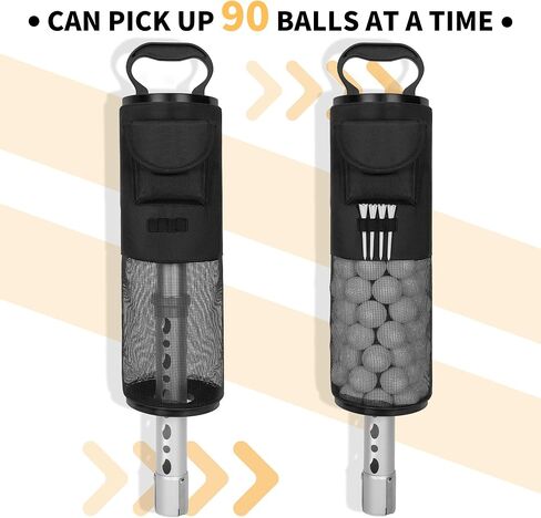 AKOZLIN Golf Ball Retriever Portable Shag Bag Golf Ball Pick Up Collector with Detachable Aluminum Tube Tee Holder, Pocket Shagger Storage in Saudi Arabia