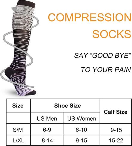 Double Couple 5 Pairs Wide Calf Compression Socks for Men Women Extra Plus Size Knee High Support 20-30 in Saudi Arabia