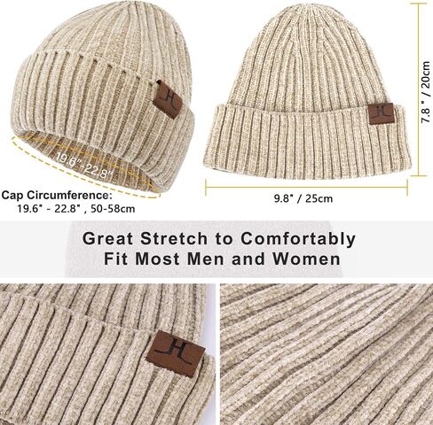 Womens Winter Knit Warm Hat Beanie Long Scarf Touch Screen Gloves Set Skull Caps Neck Scarves for Women in Kuwait