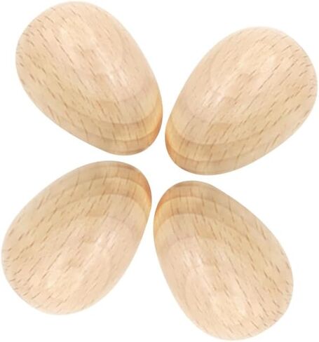 4 Pcs Music Shaking Eggs Wooden Easter Eggs Shakers Small Percussion Eggs Wooden Egg Maracas Wood Musical Eggs Hand Egg Percussion Instruments in Saudi Arabia