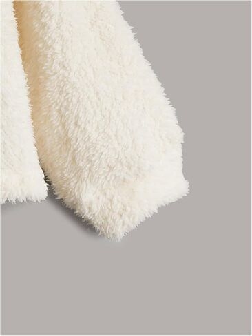 Girl's Mock Neck Long Sleeve Teddy Sweatshirt Drop Shoulder Fuzzy Fleece Pullover Top in Saudi Arabia