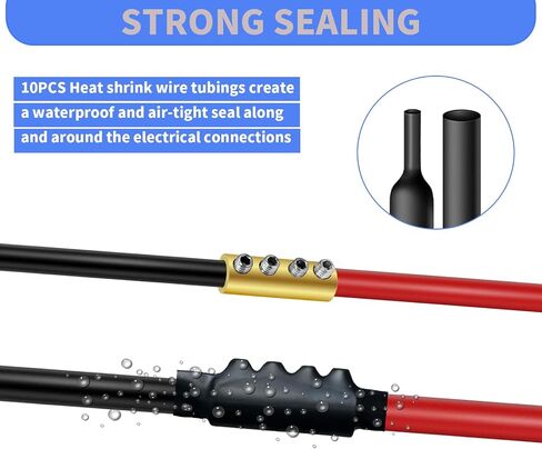 10Pcs 6 Gauge Wire Connectors, 80A Wire Splice Connectors 6AWG Quick Connect Wire Nuts Connectors with 10Pcs Heat Shrink Tubes, Mini Wire Stripper, Screws, Wrench Battery Cable Terminal Connectors in Saudi Arabia