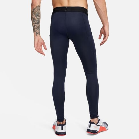 Nike Pro Men's Dri-FIT Fitness Tights (FB7952-451, Obsidian/White) in Saudi Arabia