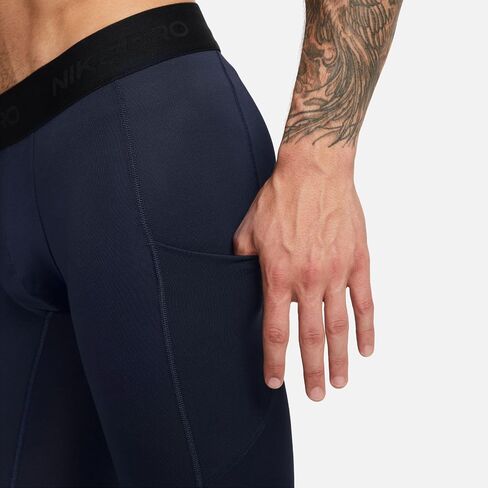 Nike Pro Men's Dri-FIT Fitness Tights (FB7952-451, Obsidian/White) in Saudi Arabia