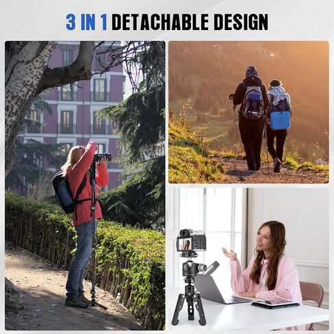 Carbon Fiber Camera Monopod Lightweight Travel Quick Lock System, Maximum Load 40kg, 360° Panoramic Camera Stand, Waterproof System (MPC-366C) in Saudi Arabia