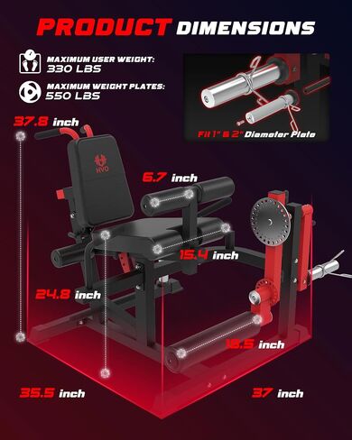 HVO Leg Extension and Curl Machine - Leg Extension Machines for Home Gym Leg Hamstring Workout in Kuwait