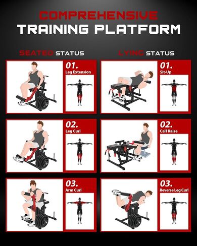 HVO Leg Extension and Curl Machine - Leg Extension Machines for Home Gym Leg Hamstring Workout in Kuwait