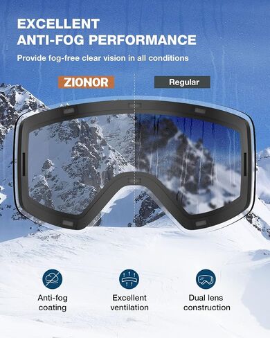 ZIONOR X11 Ski Goggles Magnetic Cylindrical Snowboard Snow Goggles for Men Women in Kuwait